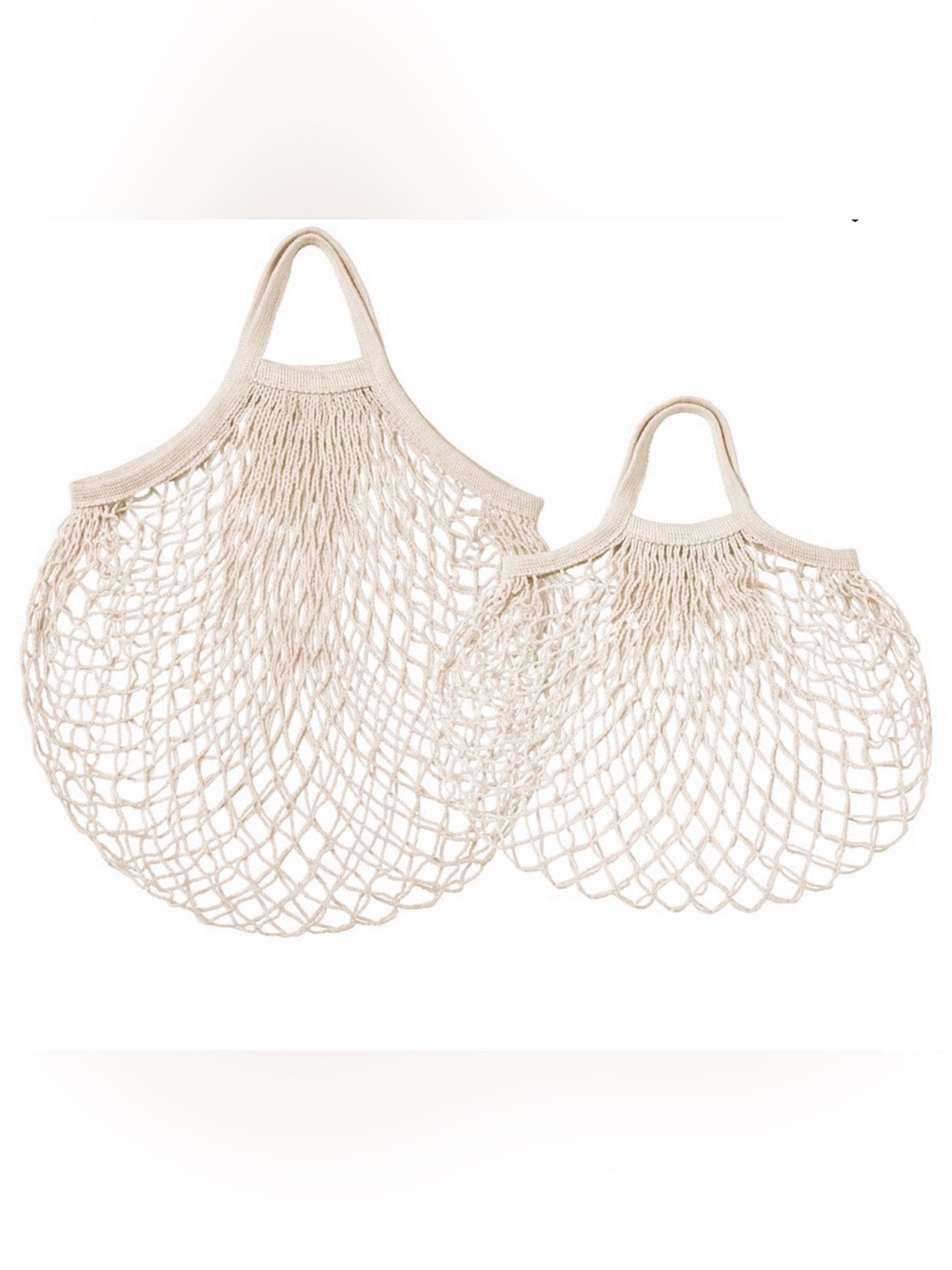 IKEA Cotton Mesh Market Totes - Natural Cream (Set of 2)